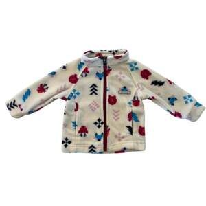 Columbia Baby Fleece Jacket 6-12 Months Cream Multicolor Print Full Zip Cozy